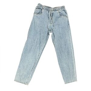 Blassport Vintage High Waist Straight Leg Jeans Blue Medium Wash Drawstring Sz10